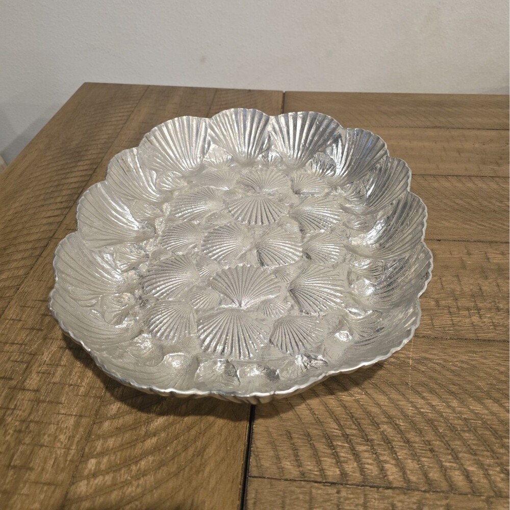 ARTHUR COURT 16” X 13” SHELL PLATTER Bowl TRAY 1980 Nautical Seashell